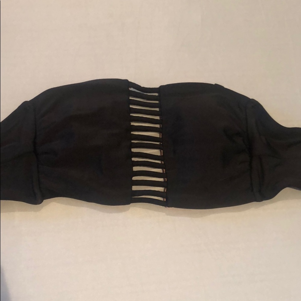 Black Strapless Swim Top!